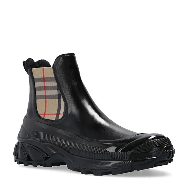 Giày Boot Nam Burberry Black Chelsea Boots With Logo 8021801 A1189 Black Màu Đen - Giày - Vua Hàng Hiệu