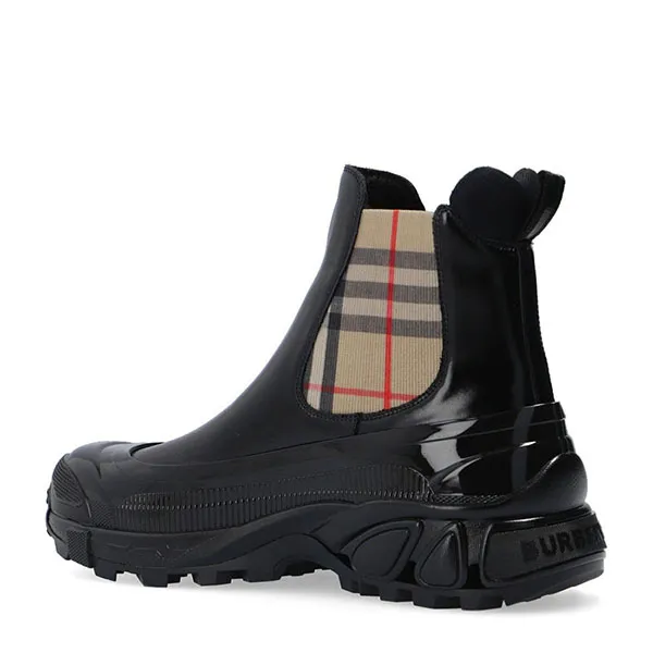 Giày Boot Nam Burberry Black Chelsea Boots With Logo 8021801 A1189 Black Màu Đen - Giày - Vua Hàng Hiệu