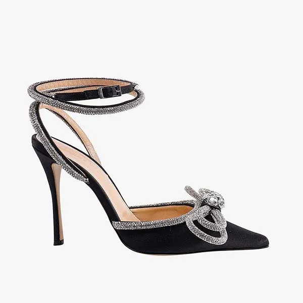 Giày Cao Gót Nữ Mach & Mach Black Double Crystal-Embellished Pumps FW200235 Màu Đen Size 36 - Giày - Vua Hàng Hiệu
