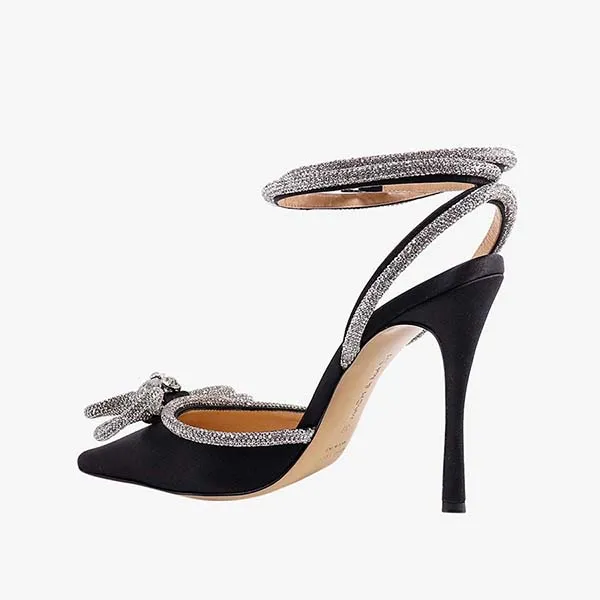 Giày Cao Gót Nữ Mach & Mach Black Double Crystal-Embellished Pumps FW200235 Màu Đen Size 36 - Giày - Vua Hàng Hiệu