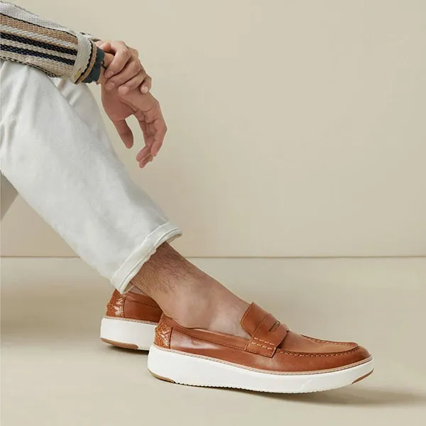Giày Lười Nam Cole Haan Grandpro Topspin Penny Loafer Màu Nâu Size 42