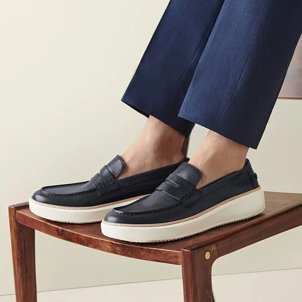 Giày Lười Nam Cole Haan Grandpro Topspin Penny Loafer Màu Xanh Navy Size 42 - 1
