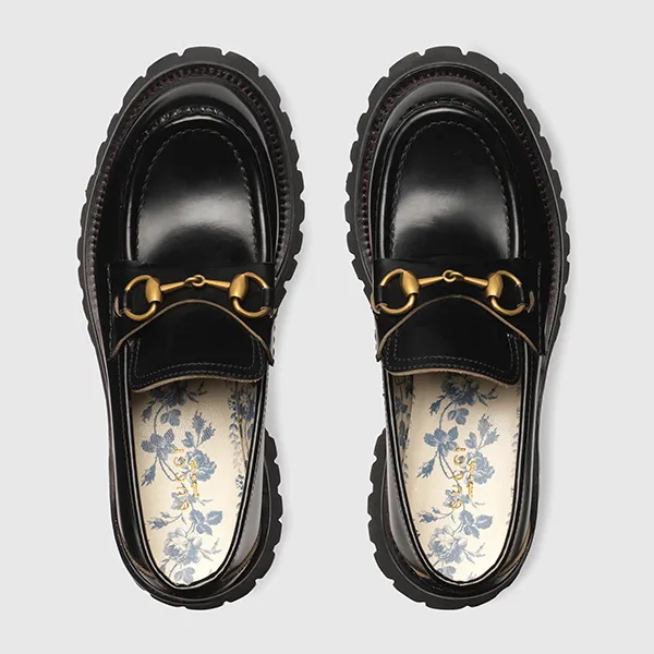Giày Lười Nữ Gucci Women's Leather Lug Sole Loafer 577236 DS800 1000 Màu Đen - Giày - Vua Hàng Hiệu