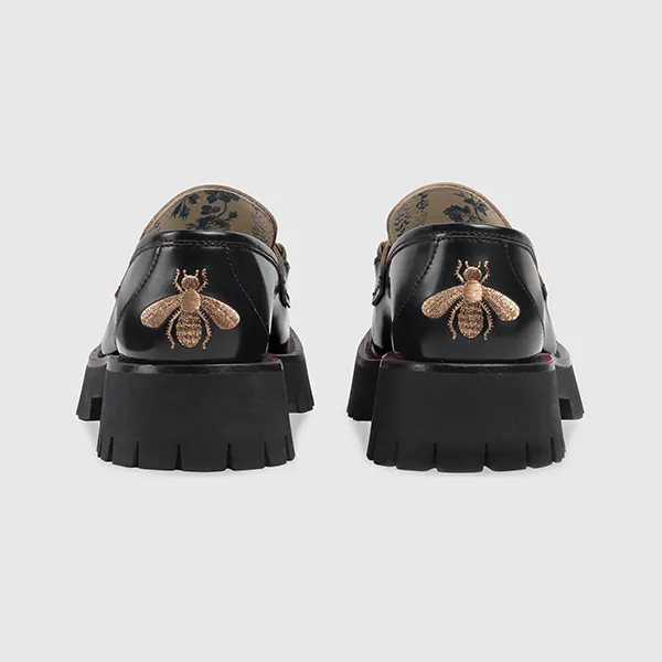 Giày Lười Nữ Gucci Women's Leather Lug Sole Loafer 577236 DS800 1000 Màu Đen - Giày - Vua Hàng Hiệu