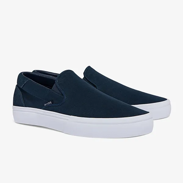 Giày Slip On Nam Lacoste Jump Serve Canvas 43CMA0045 Màu Xanh Navy Size 9.5