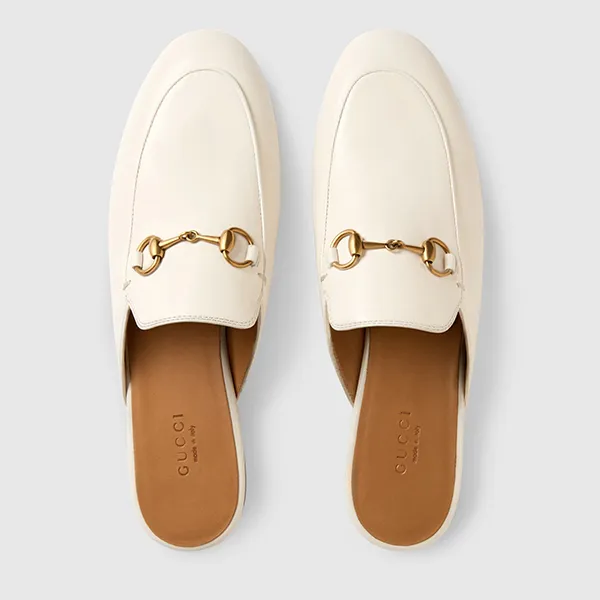 Giày Sục Gucci Princetown Leather Slipper 423513 C9D00 9022 Màu Trắng - 4