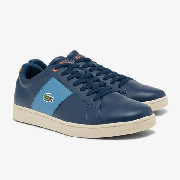 Giày Thể Thao Lacoste Carnaby 0121 Leather And Synthetic Trainers Shoes Màu Xanh Navy Size 40