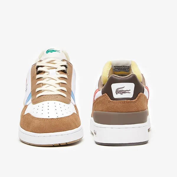 Giày Thể Thao Lacoste Men's Lacoste T-Clip Leather Tricolour Trainers 45SMA0086 Màu Nâu/Trắng Size 8