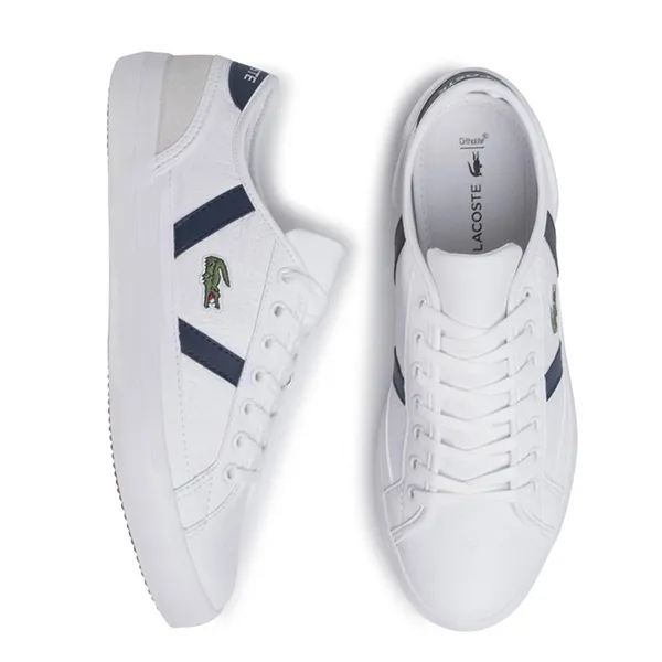 Giày Thể Thao Lacoste Sideline Leather Sneakers Màu Trắng/Navy Size 9 - Giày - Vua Hàng Hiệu