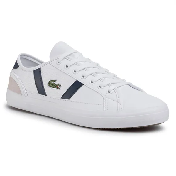 Giày Thể Thao Lacoste Sideline Leather Sneakers Màu Trắng/Navy Size 9 - Giày - Vua Hàng Hiệu