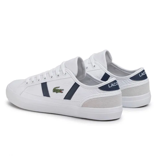 Giày Thể Thao Lacoste Sideline Leather Sneakers Màu Trắng/Navy Size 9 - Giày - Vua Hàng Hiệu
