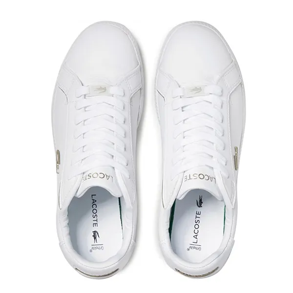 Giày Thể Thao Nữ Lacoste Women's Graduate Leather Metallic Detailing Trainers 41SFA0077 Màu Trắng - Giày - Vua Hàng Hiệu