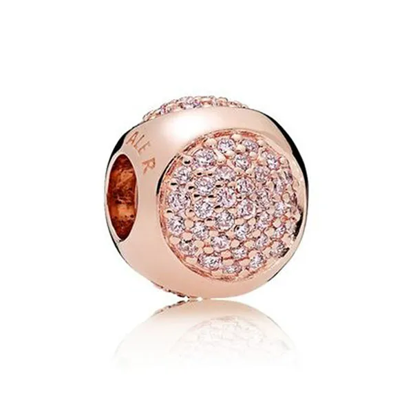 Combo Vòng Đeo Tay Pandora Moments One In A Million Clasp Bangle 598084 Màu Bạc + Hạt Vòng Charm Pandora 786214PCZ Vàng Hồng