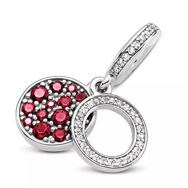 Hạt Vòng Charm Nữ Pandora 799186C03 Pendant Màu Bạc Đỏ C_ED - Trang sức - Vua Hàng Hiệu