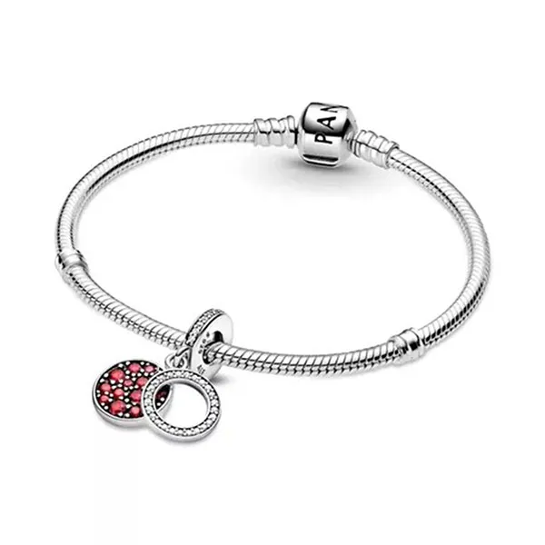 Hạt Vòng Charm Nữ Pandora 799186C03 Pendant Màu Bạc Đỏ C_ED - Trang sức - Vua Hàng Hiệu