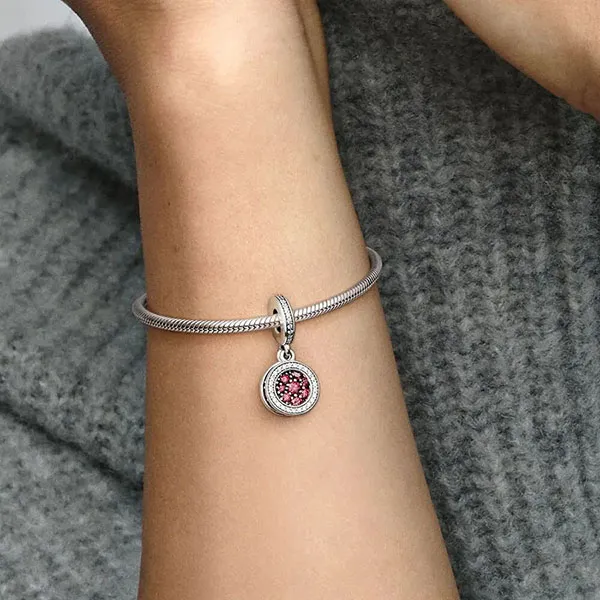 Hạt Vòng Charm Nữ Pandora 799186C03 Pendant Màu Bạc Đỏ C_ED - Trang sức - Vua Hàng Hiệu
