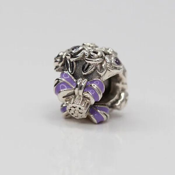 Hạt Vòng Charm Nữ Pandora Celebration Flower Bouquet 797260NLC Màu Bạc Tím