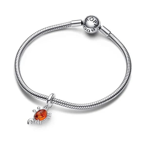 Hạt Vòng Charm Nữ Pandora Disney The Little Mermaid Crab - 792694C01 Màu Bạc Cam