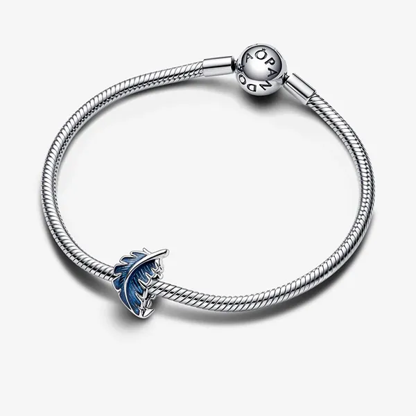 Hạt Vòng Charm Pandora Blue Curved Feather Charm 792576C01 Màu Xanh Bạc - Trang sức - Vua Hàng Hiệu