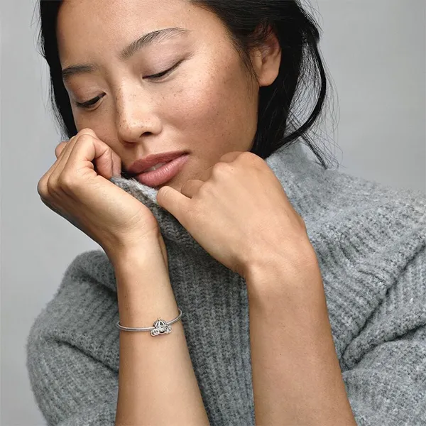 Hạt Vòng Charm Pandora Disney Cinderella's Pumpkin Coach Charm 791573CZ Màu Bạc