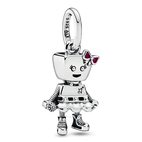 Hạt Vòng Charm Pandora Silver Bead 798245ENMX Màu Bạc