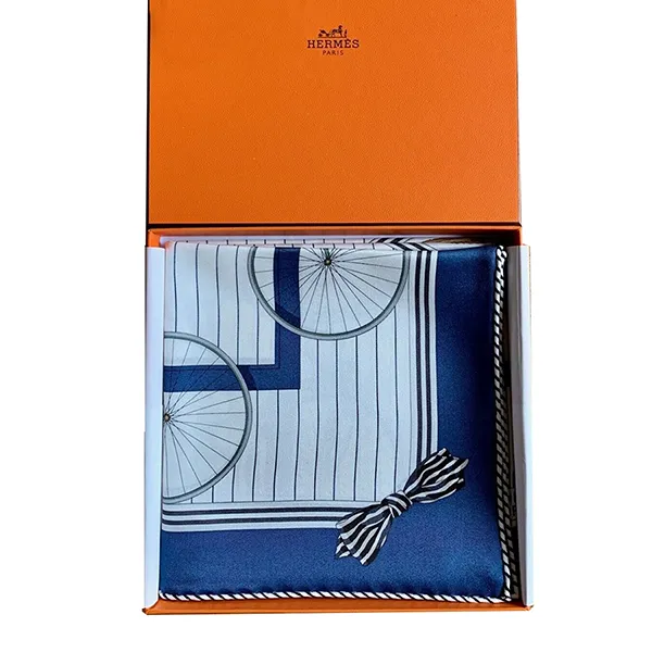 Khăn Lụa Nữ Hermès Scarf 70 Màu Xanh Trắng - Thời trang - Vua Hàng Hiệu