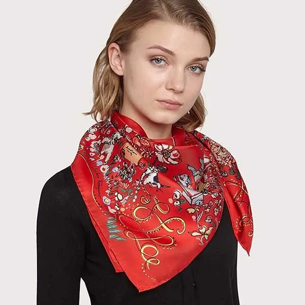 Khăn Nữ Salvatore Ferragamo FO PUPPIES90 Màu Đỏ - Thời trang - Vua Hàng Hiệu