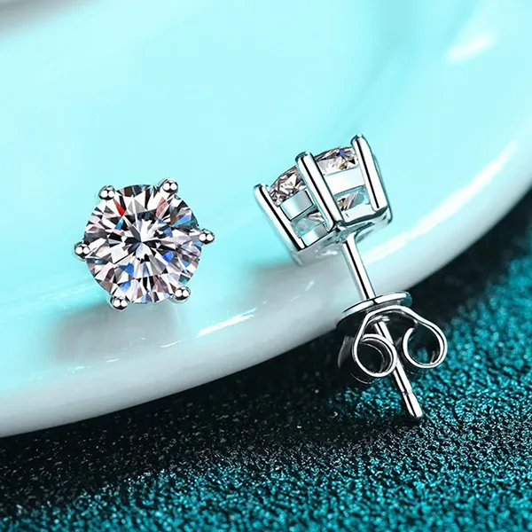 Khuyên Tai Nữ LiLi Jewelry Đính Kim Cương Moissanite 0,5 Carat LILI_192668 Màu Bạc - Trang sức - Vua Hàng Hiệu