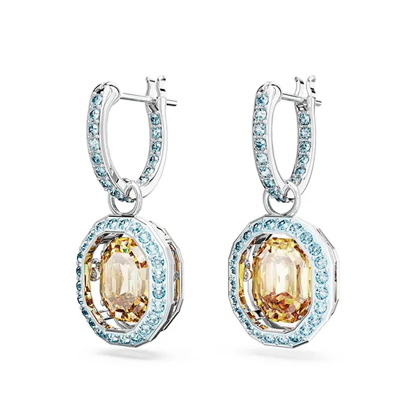 Khuyên Tai Nữ Swarovski Chroma Drop Earrings Octagon Cut, Multicolored, Rhodium Plated 5648453 Màu Bạc - Trang sức - Vua Hàng Hiệu