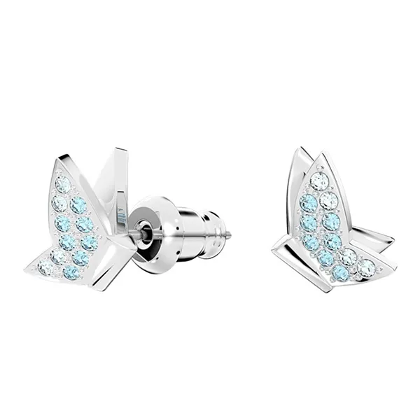 Khuyên Tai Nữ Swarovski Lilia Stud Earrings Butterfly 5662183 Màu Bạc/Xanh