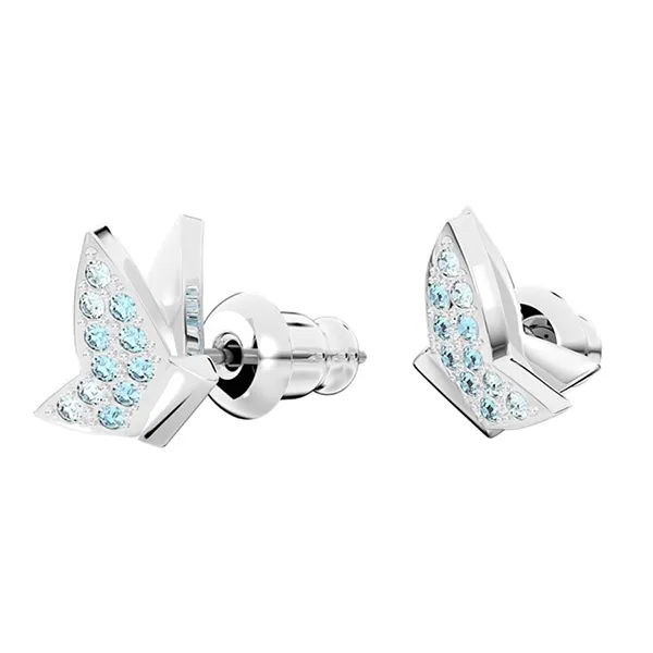 Khuyên Tai Nữ Swarovski Lilia Stud Earrings Butterfly 5662183 Màu Bạc/Xanh