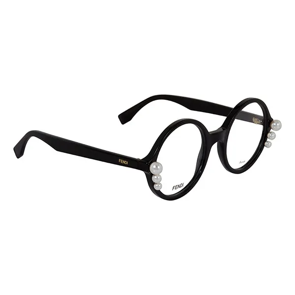 Kính Mắt Cận Nữ Fendi Demo Round Ladies Eyeglasses FF 0298 0807 Màu Đen - Kính mắt - Vua Hàng Hiệu