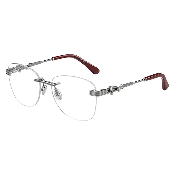 Kính Mắt Cận Nữ Jimmy Choo Square Frame Eyeglasses JC214 Màu Bạc - Kính mắt - Vua Hàng Hiệu