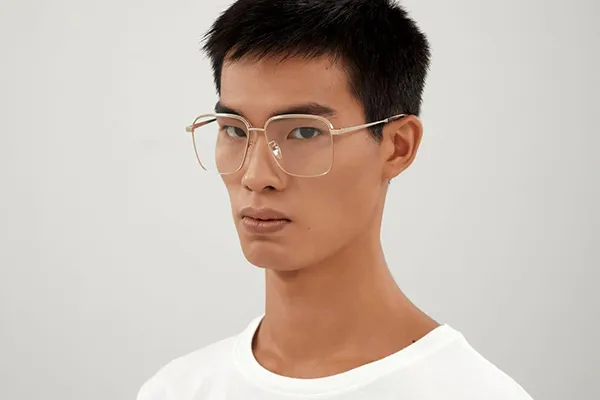 Kính Mắt Cận Nam Gucci Demo Square Men's Eyeglasses GG1101OA 001 Màu Vàng
