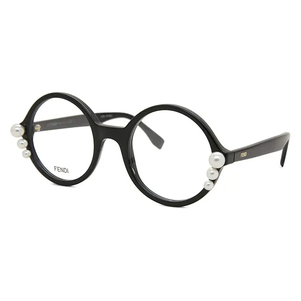 Kính Mắt Cận Nữ Fendi Demo Round Ladies Eyeglasses FF 0298 0807 Màu Đen - Kính mắt - Vua Hàng Hiệu