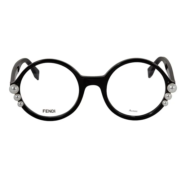 Kính Mắt Cận Nữ Fendi Demo Round Ladies Eyeglasses FF 0298 0807 Màu Đen - Kính mắt - Vua Hàng Hiệu