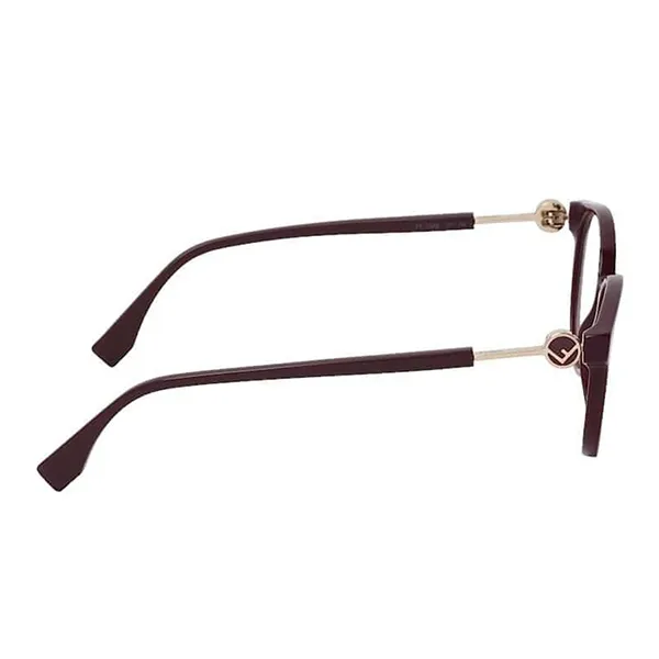 Kính Mắt Cận Nữ Fendi Plum Round Women's Acetate Eyeglasses FF 0348 0T7 Màu Đỏ Mận - 4