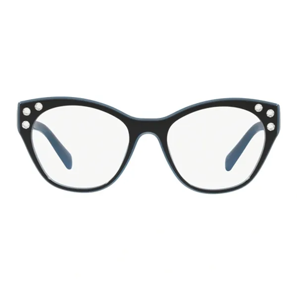 Kính Mắt Cận Nữ Miu Miu Top Black On Blue Square Eyeglasses MU 02RV 1031O1 Màu Xanh Đen