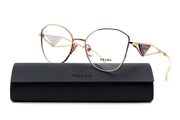 Kính Mắt Cận Prada Pink Gold Demo Eyeglasses PR52ZV ZVF1O1 Màu Vàng Hồng
