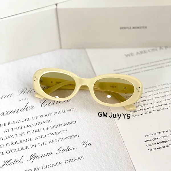 Kính Mát Gentle Monster July Y5 Yellow Oval Acetate Sunglasses Màu Vàng - Kính mắt - Vua Hàng Hiệu