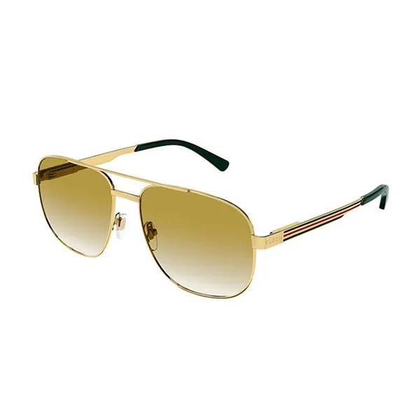 Kính Mát Nam Gucci GG1223S 001 Gold Sunglasses Man Màu Vàng Xanh Size 60 - Kính mắt - Vua Hàng Hiệu