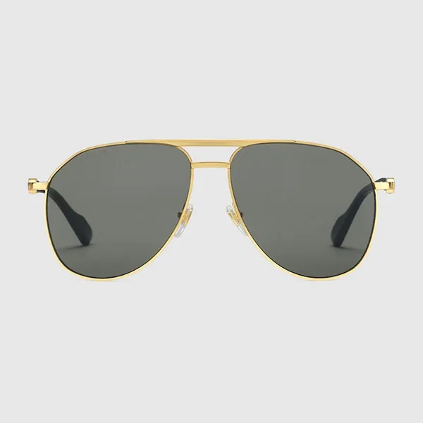 Kính Mát Nữ Gucci Aviator Frame Sunglasses GG1220S Màu Xám Vàng Size 59 - Kính mắt - Vua Hàng Hiệu