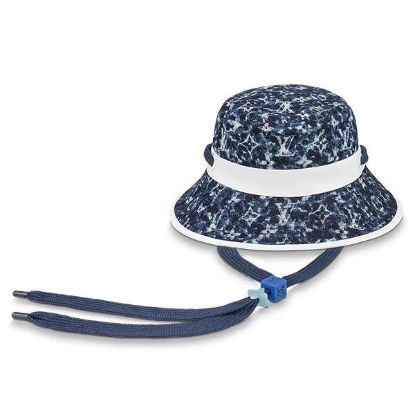 Mũ Louis Vuitton LV Play Monogram Pointillism Bucket Hat M7144L Màu Xanh Blue Size 58 - Mũ nón - Vua Hàng Hiệu