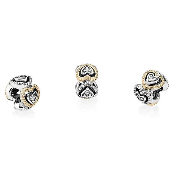 Mặt Dây Chuyền Pandora Celebration Of Love Spacer Sterling Silver Charm 791975CZ Màu Vàng Bạc - Trang sức - Vua Hàng Hiệu