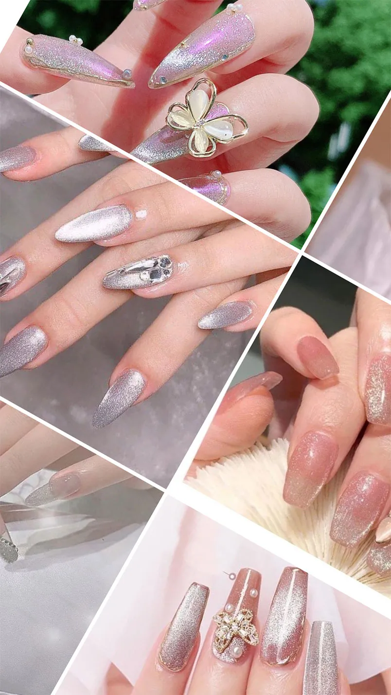 Nail xinh, Bộ 24 móng tay giả đính ngọc trai màu xanh B624, Nail box đính đá,  Mẫu nail ngắn đơn giản | Shopee Việt Nam