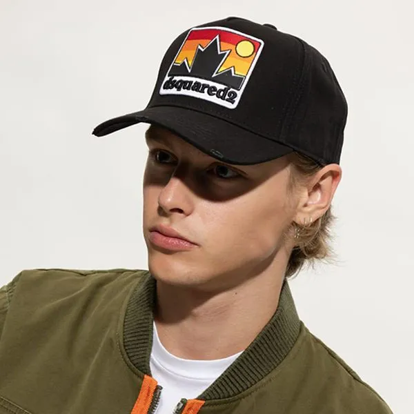 Mũ Dsquared2 Baseball Patch Cap 021721 Màu Đen Họa Tiết