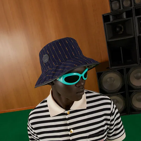 Mũ Gucci GG Wool Reversible Bucket Hat 700851 4HAOU 4068 Màu Xanh Navy Size S