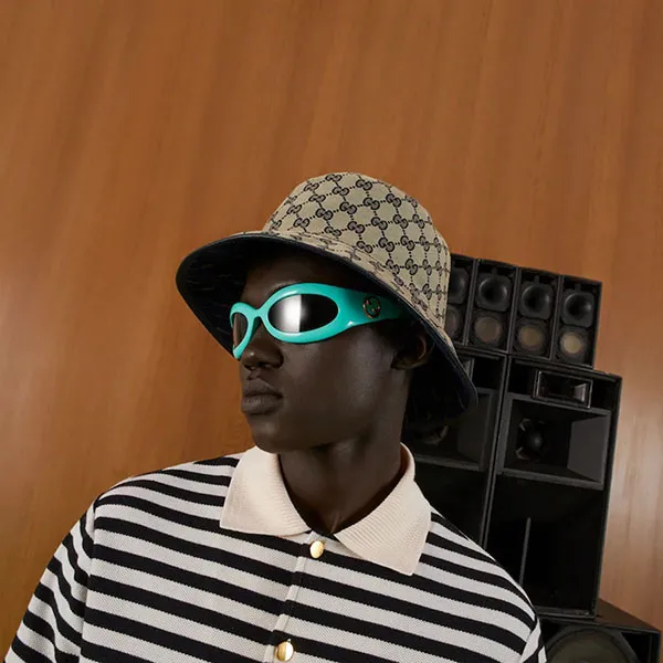 Mũ Gucci GG Wool Reversible Bucket Hat 700851 4HAOU 4068 Màu Xanh Navy Size S