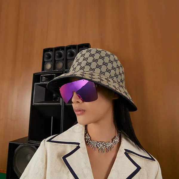 Mũ Gucci GG Wool Reversible Bucket Hat 700851 4HAOU 4068 Màu Xanh Navy Size S