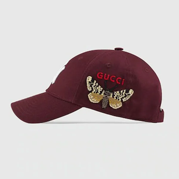 Mũ Gucci X NY Yankees Patch Baseball Cap Burgundy Màu Đỏ Đô - Mũ nón - Vua Hàng Hiệu